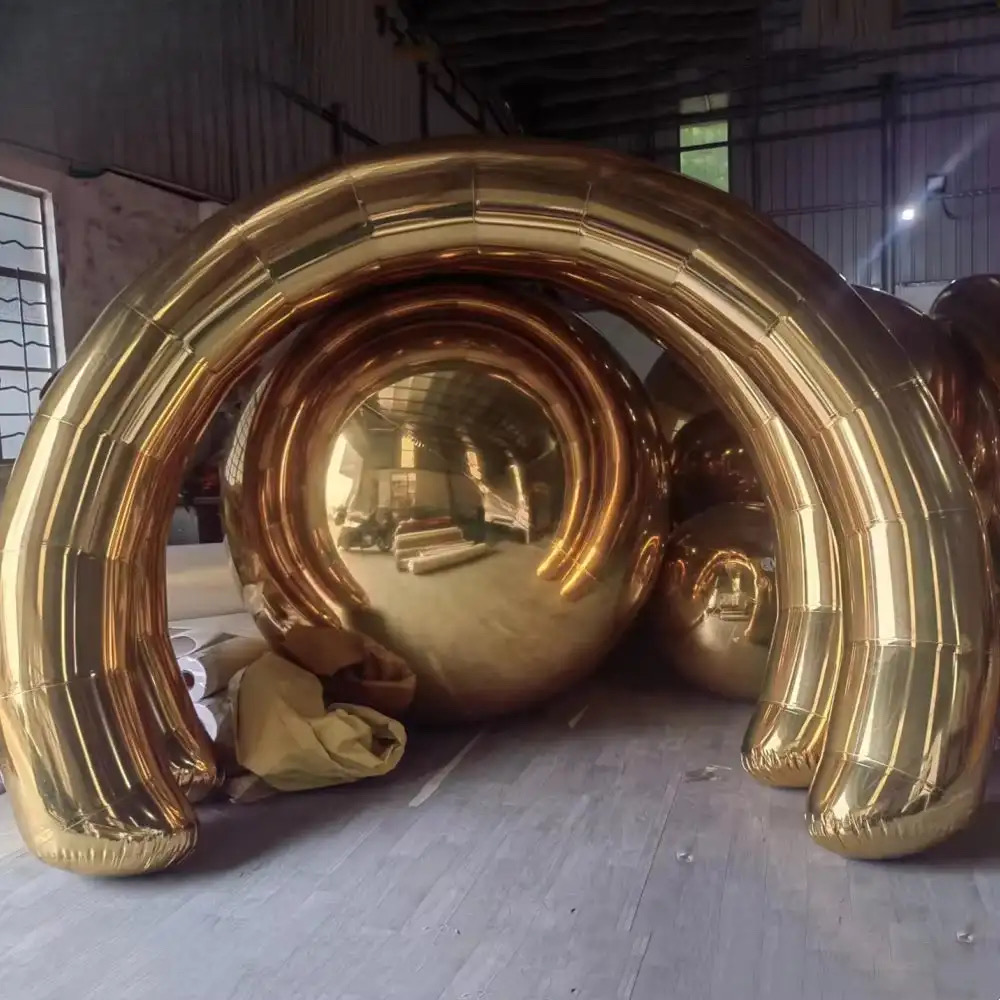 Gold Mirror Arch with Decorative Balloons